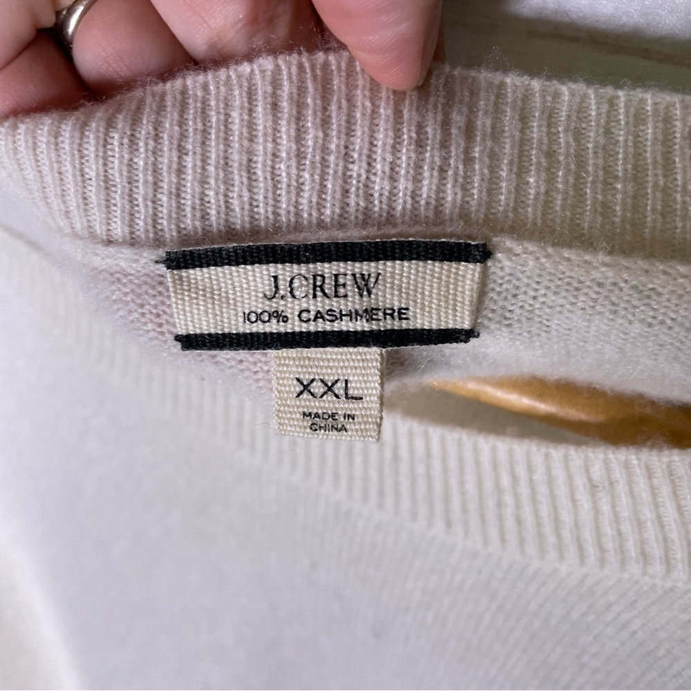 J. Crew 100% Cashmere Sweater Cream White - Picture 3 of 5